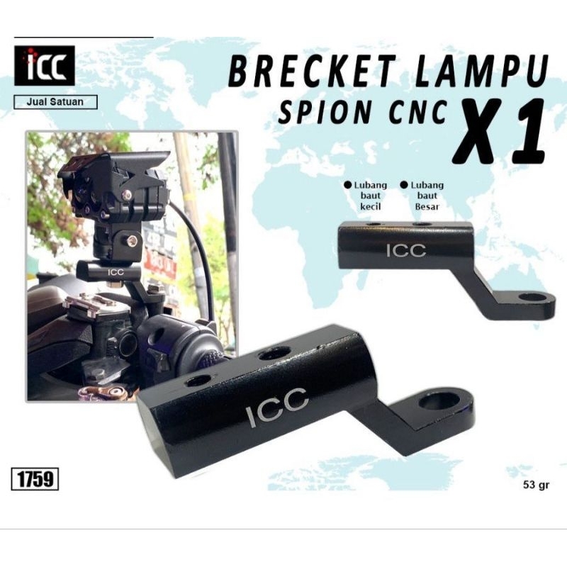 Racinggrup EXTENDED BRACKET BREKET LAMPU TEMBAK - BREKET HOLDER HP- DUDUKAN LAMPU TEMBAK UNTUK SEMUA MOTOR