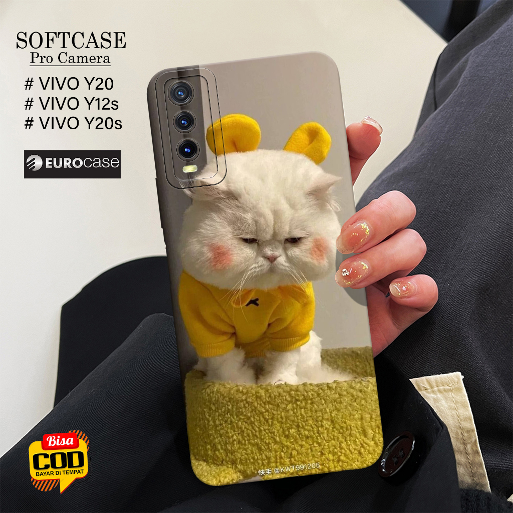 Soft Case Hp Vivo Y20 / Vivo Y20s / Vivo Y12s Terbaru - Fashion Case KUCING - Casing Hp Vivo Y20 / Y