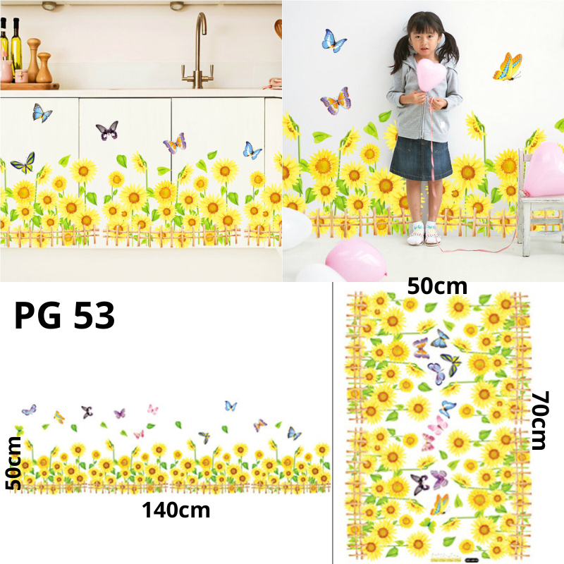 WALL STICKER STIKER SETIKER RUMPUT WALLSTIKER WALLSTICKER DINDING PAGAR LIS BORDER RUMPUT POHON BUNGA MATAHARI SUNFLOWER DEKORASI RUMAH RUANG MAKAN TAMU KAMAR WALSTIKER DEKOR DECOR TEMBOK KERAMIK KRAMIK DAPUR POT RAK SANGKAR BURUNG WALLPAPER DAUN