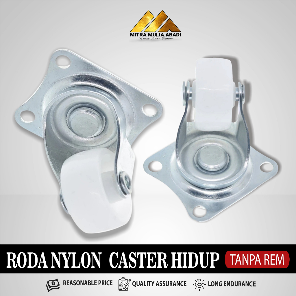 Roda Caster Putih Roda Nylon Roda Koper Hidup Tanpa Rem Per PCS