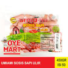 

UMIAMI sosis sapi ulir 450gr isi 50 pcs sosis sapi ulir