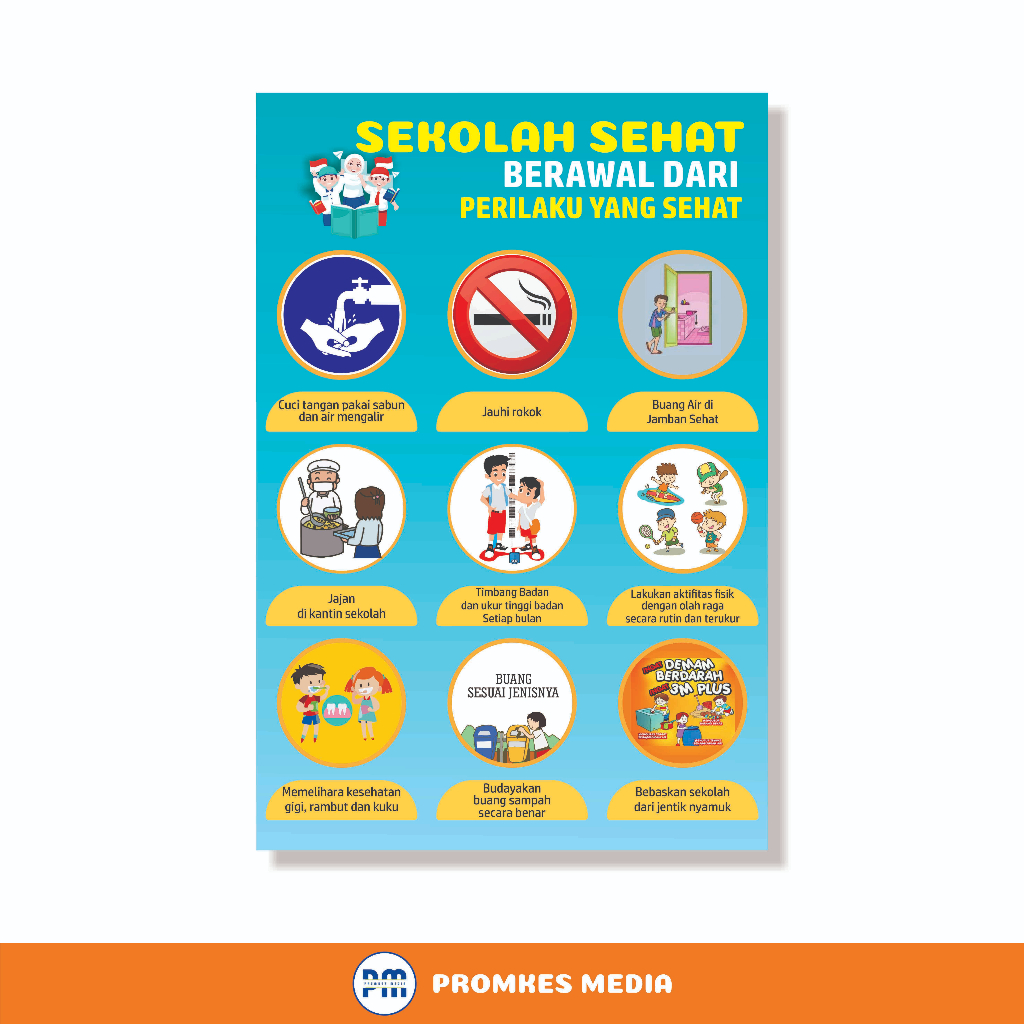 Poster Kesehatan, Poster Sekolah Sehat, PHBS Sekolah, Sekolah Sehat