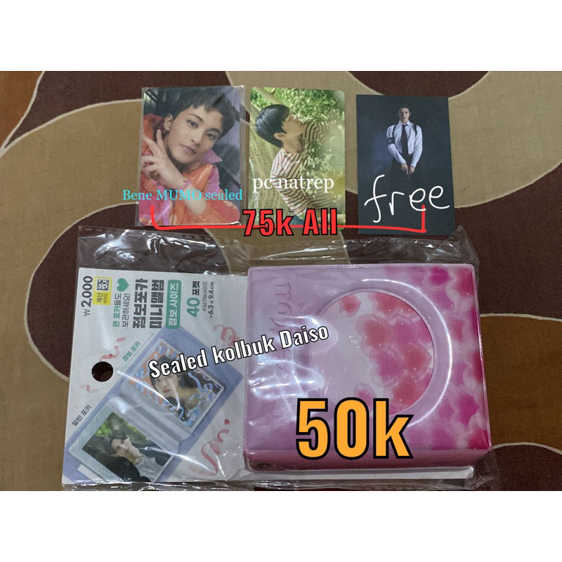 PC NCT Mark Benefit MUMO glitch mode, Doyoung nature republik, Kolbuk Daiso Sealed