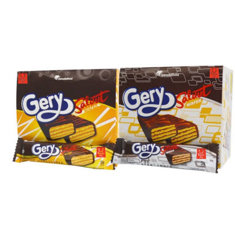 wafer gery saluut coklat . hazelnut