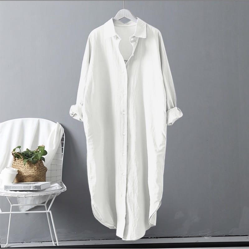 KEMEJA TUNIK CRINKLE AIRFLOW FUL KANCING