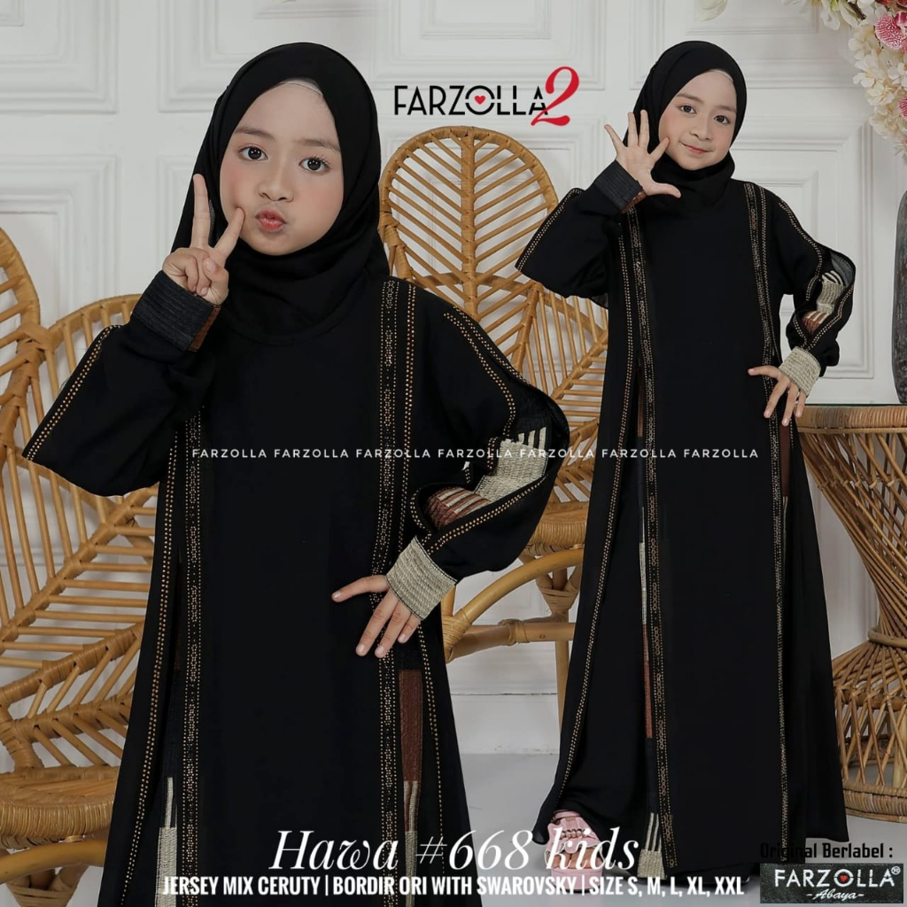 Hawa Kids Gamis Turkey Anak Muslim Bordir Original Produk By Farzolla