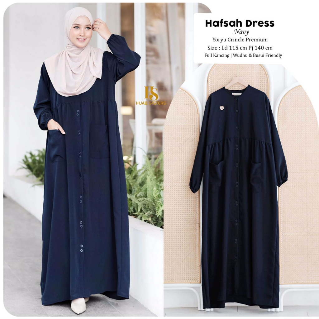 Hafsah Dress Gamis Muslim Original Produk By Hijab Sisters