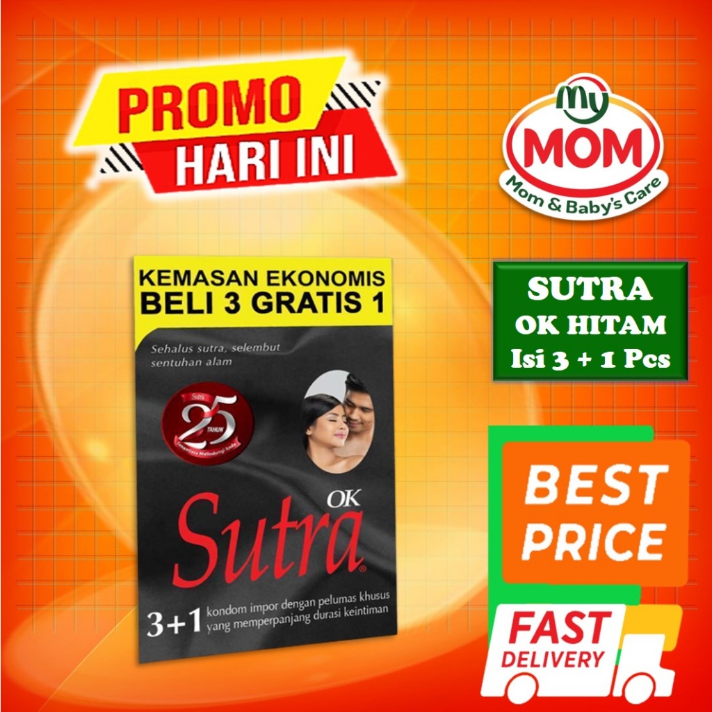 [BPOM] Kondom Sutra OK Isi 3 Pcs + 1 Pcs / Kondom Sutra Hitam / Sutra Kondom Import / MY MOM