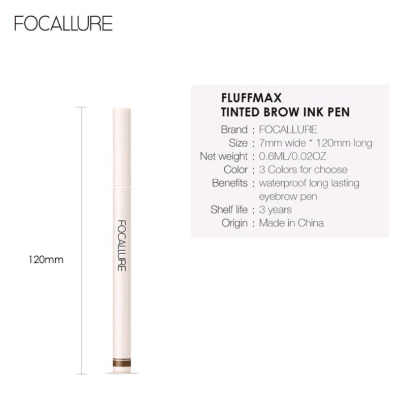 FOCALLURE Pensil Alis waterproof Fluffmax tint eyebrow ink pen FA-161 BPOM Berkualitas