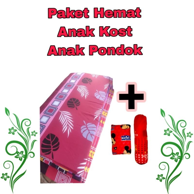 Kasur Lipat + Bantal Guling Jumbo | Paket Anak Kost & Anak Pondok
