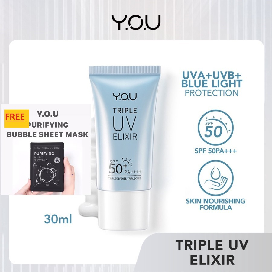 YOU triple UV elixir//Y.O.U suncreen SPF50 / Ready stock ORIGINAL