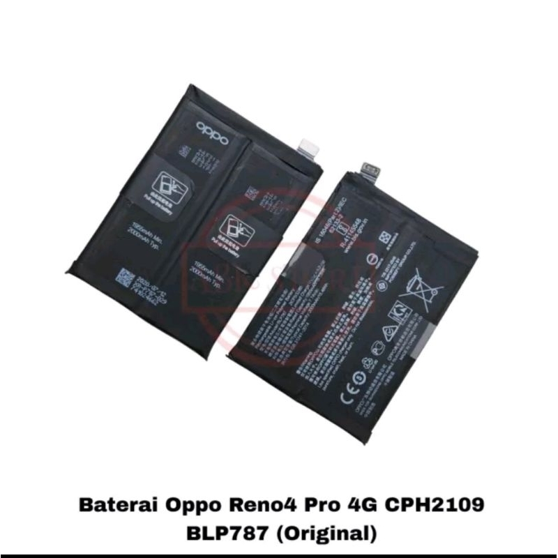 BATRE BATERAI BATTERY OPPO RENO 4 PRO CPH2109 KODE BLP787 ORIGINAL 100%