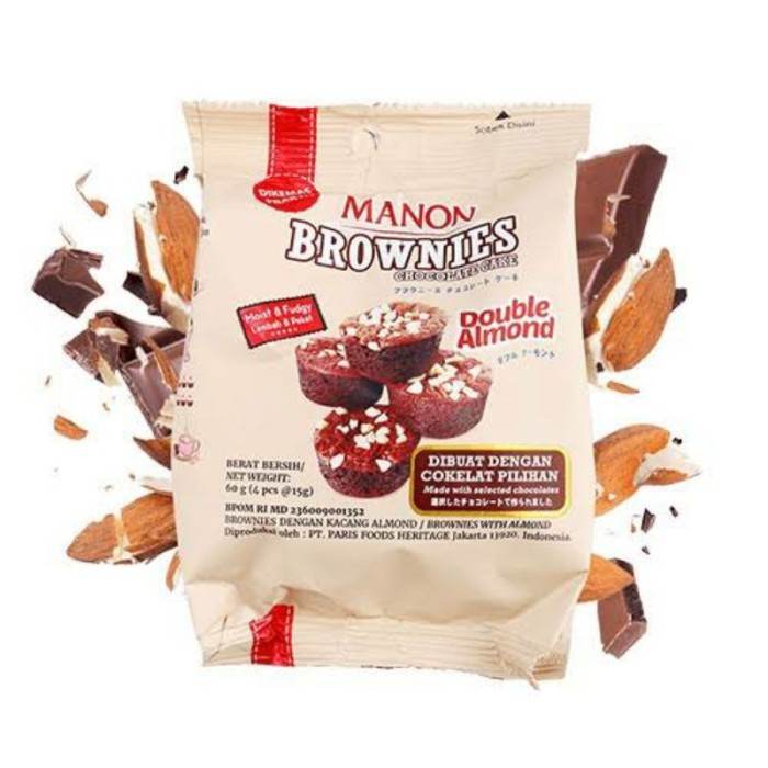 Manon Cake Brownies Chocolate Cake Double Almond 60g