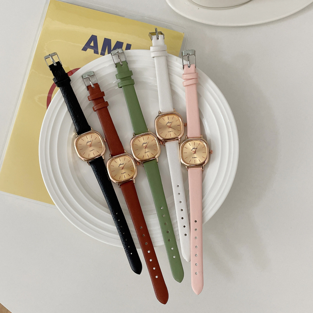 Watchyou Jam tangan wanita  A0198 ins wind Korean style casual sugar cube watch