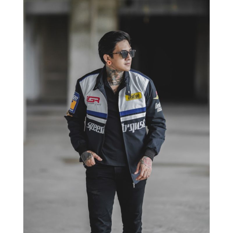 Jaket Nascar Racing Pria Murah Terbaru Outdoor Jacket Varsity Boomber Sunmori Anti Air Original Premium M L XL Bahan Taslan Best Quality Original Terlaris