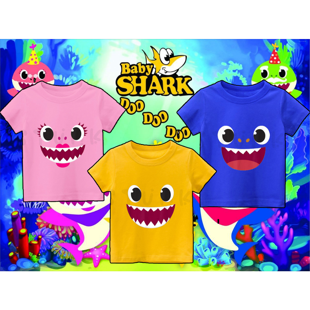 BAJU ATASAN KAOS ANAK BABY SHARK PINKFONG