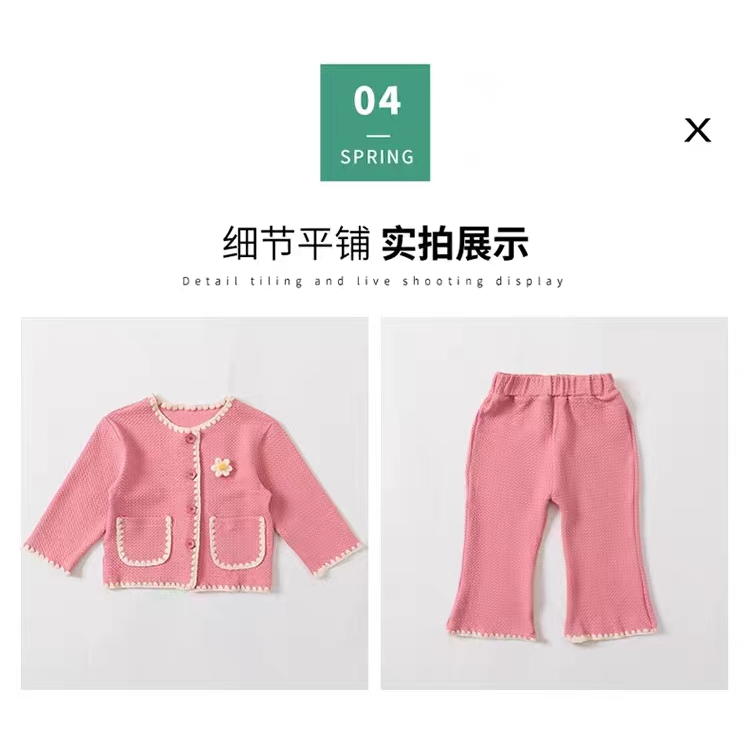 Setelan Bunga Anak Perempuan 1-4 Tahun / Setelan Baju Panjang Anak Perempuan Import / Set Rajut Anak Cewe Korea Style