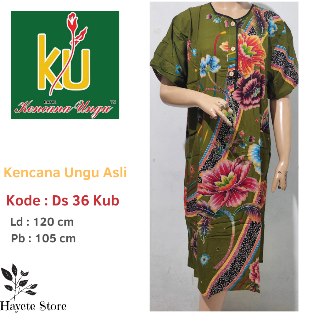 Daster Kencana Ungu Asli Label Biru