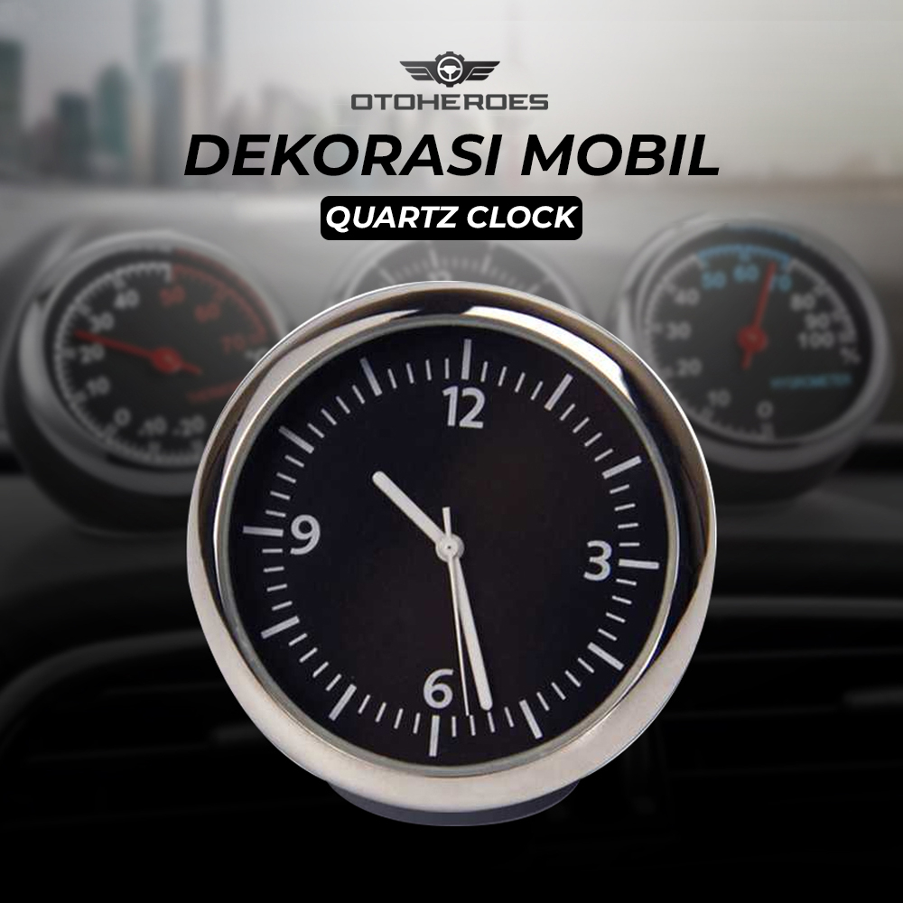Dekorasi Mobil Mini Otomotive Decoration Quartz Clock - Black