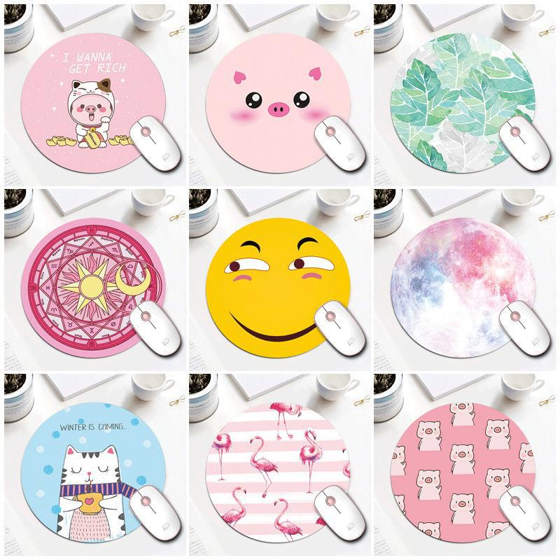 Mousepad Karakter Lucu Mouse Pad Laptop/Komputer Bulat Anti Slip AK006 - XOBOX