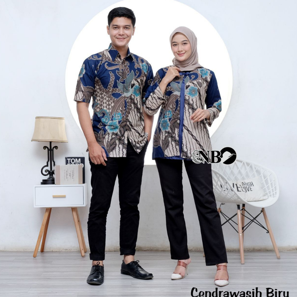 Couple Blouse Batik Bolero Wanita Sarimbit Kemeja Batik Lengan Pendek M L XL XXL Busui