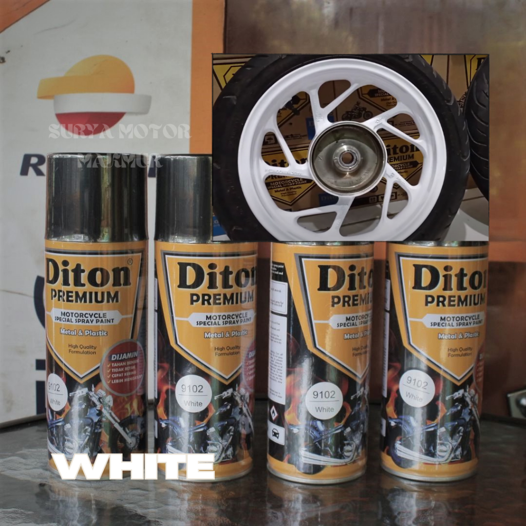 Pilok / Pilox Diton Premium 9102: White/Putih Cat Semprot