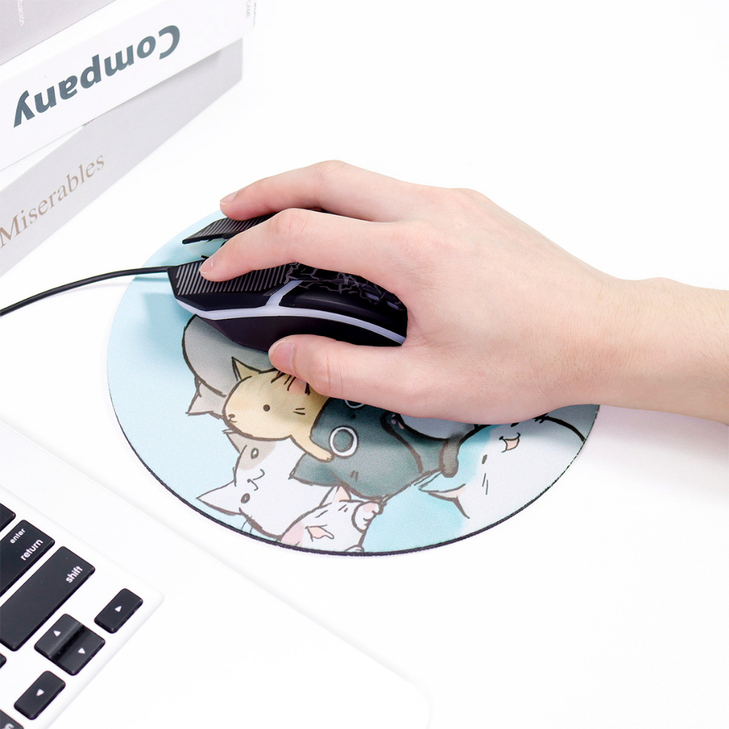 Mouse Pad Bulat Anti Slip Mousepad Laptop/Komputer Karakter Lucu  AK006 - ACS