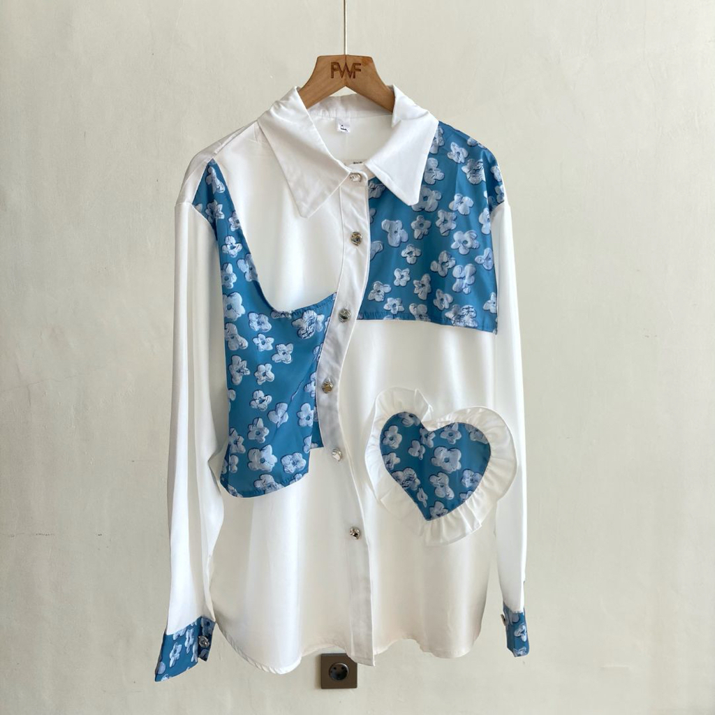 Ghaida Blouse / Baju Atasan Kemeja Wanita Katun Bunga