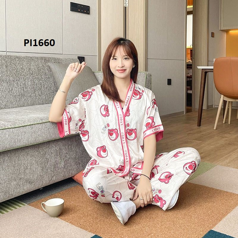 PIYAMA BAJU TIDUR 3IN1 WANITA  SUTERA PI1660