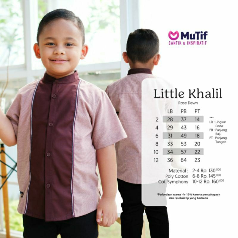 Mutif Sarimbit Kalyla Old Rose Maroon Khalil Litlle Mutif Little Khalil Baju Muslim Gamis Sarimbit Keluarga Family Series Terbaru Ori Lebaran 2023