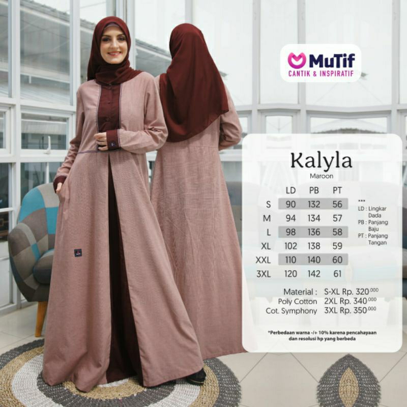 Mutif Sarimbit Kalyla Old Rose Maroon Khalil Litlle Mutif Little Khalil Baju Muslim Gamis Sarimbit Keluarga Family Series Terbaru Ori Lebaran 2023