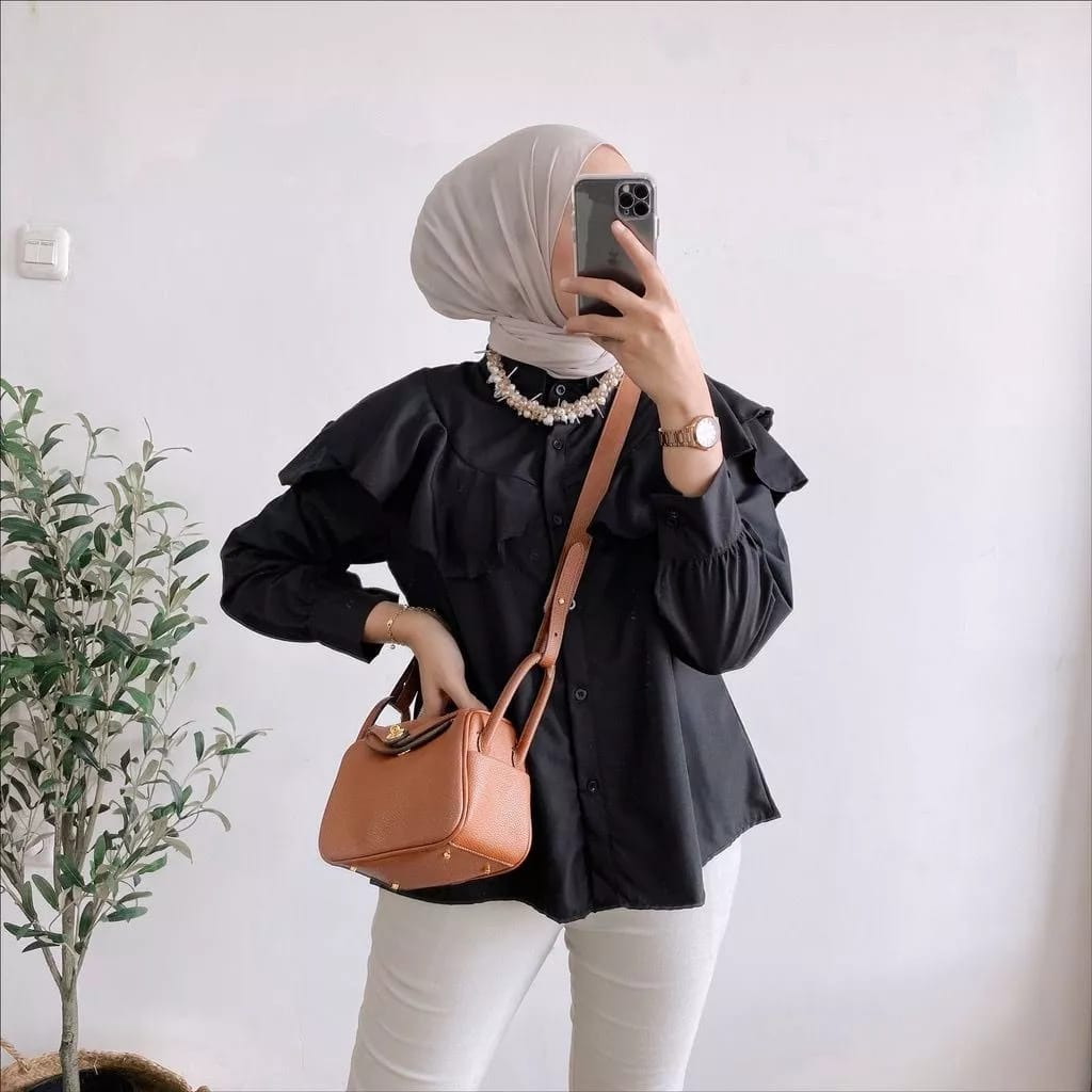 Rania Ruffle Blouse ATasan Wanita Terbaru Cod