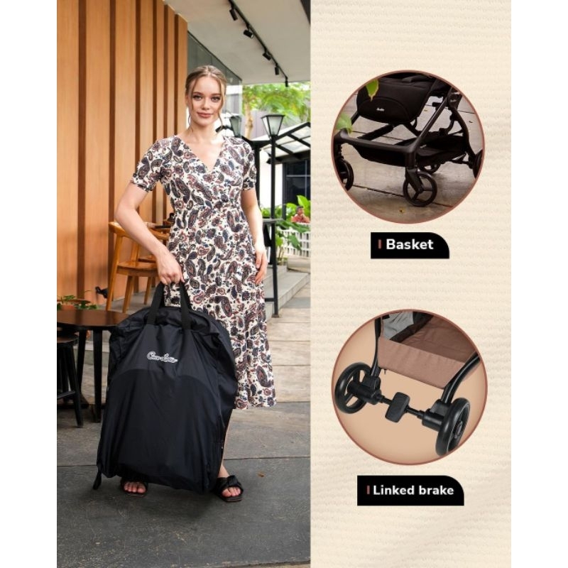 Stroller Cocolatte Exile Autofold Compact Stroller Cabin Size With Magnetic Buckle Kereta Dorong Bayi