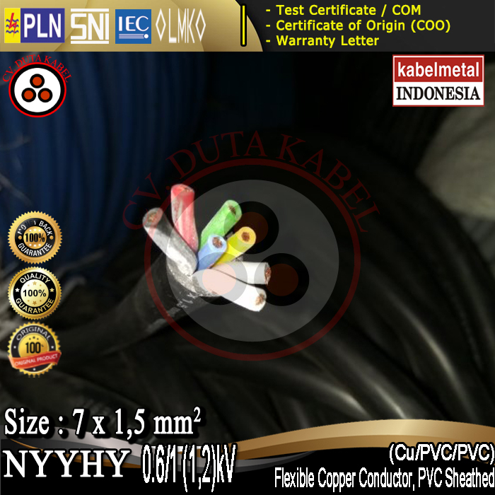 Kabel NYYHY 7x1,5 mm2 METAL /7 x 1,5 mm2/7x1.5mm2/7x1.5 mm2/7 x 1.5