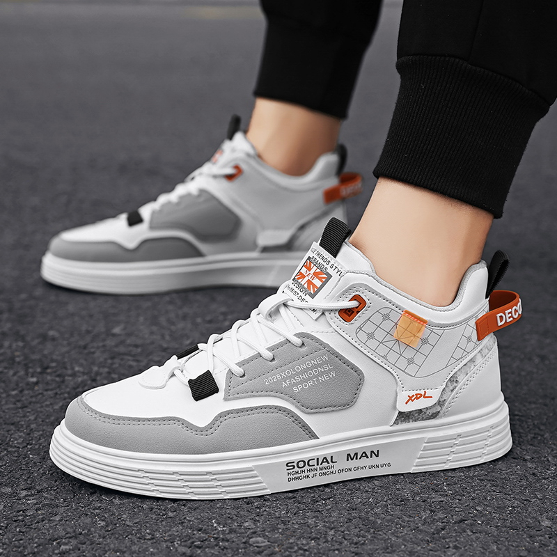 Mainland Sepatu Sneakers Pria Bahan PU Fashion Sport Trendy Kekinian KSR706