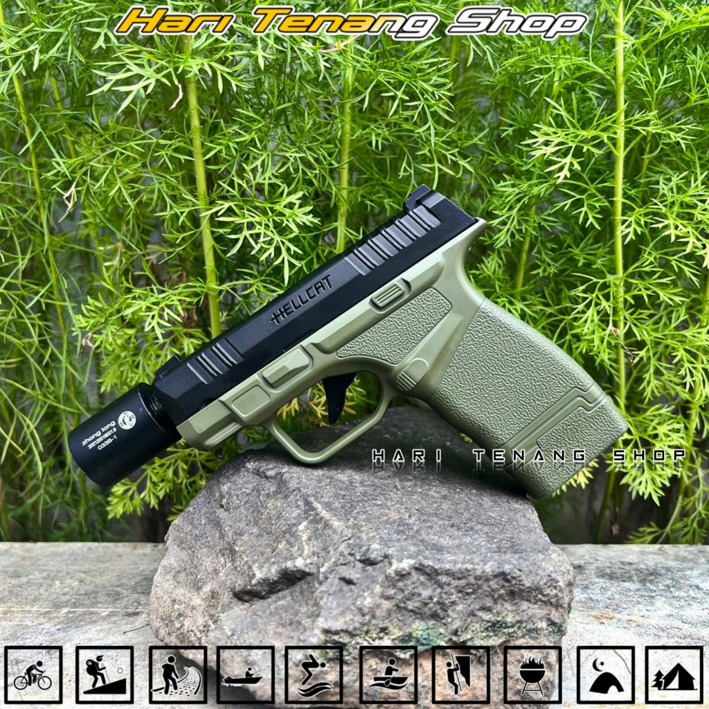 pistol korek hellcat/pistol mini/ pistol model peredam /korek unik