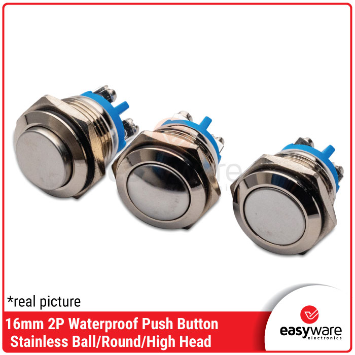 Momentary Switch 16mm Stainless Push Button On Waterproof Stainless