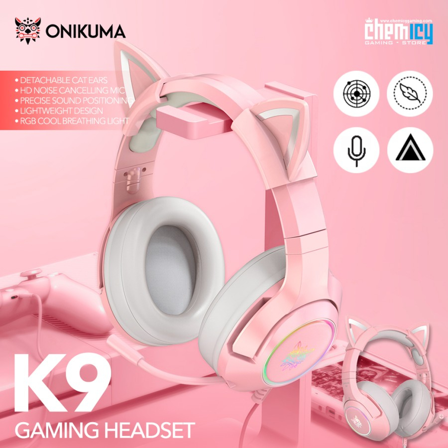 Onikuma K9 / K-9 Pink 7.1 Channel Gaming Headset