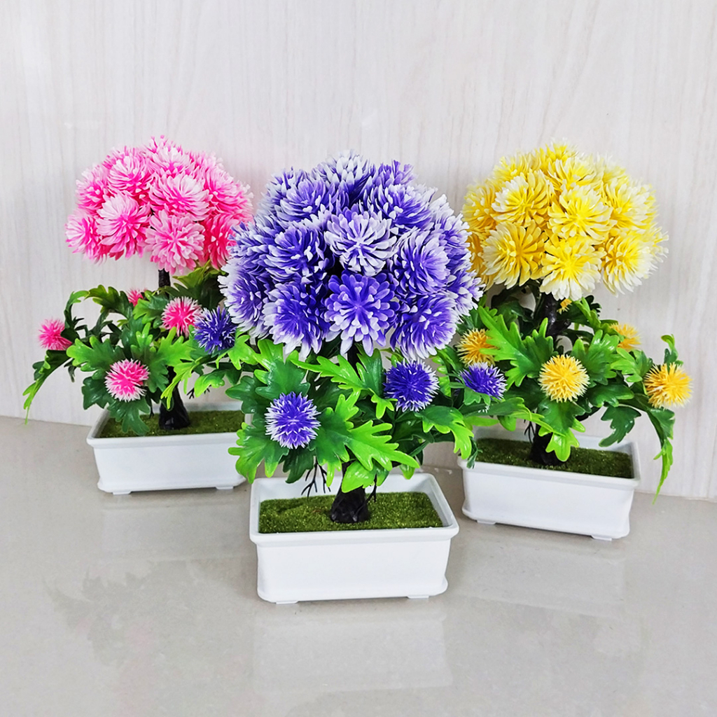 AND / COD / Pot Bunga Hias Plastik Murah Dekorasi Rumah Artifial Flowers Tanaman Bunga Hias Import PBP87