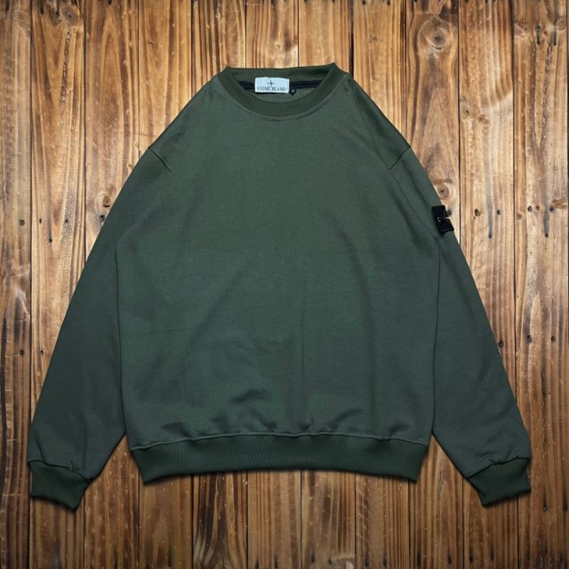 CREWNECK SWEATER STONE ISLAND IJO ARMY FULLTAG