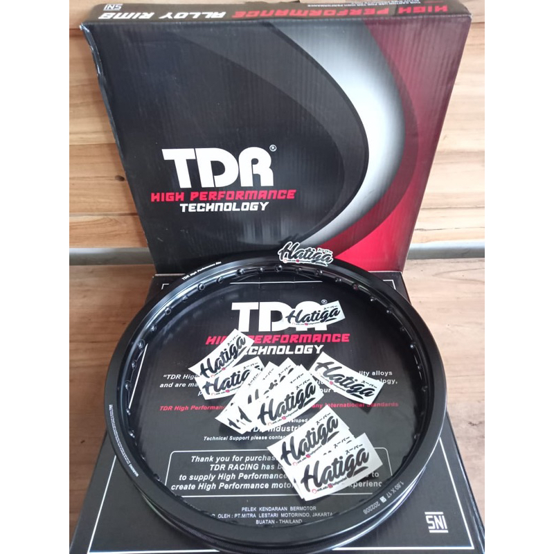 VELG TDR hitam gilap hitam glossy uk 140 , 160 ring 17