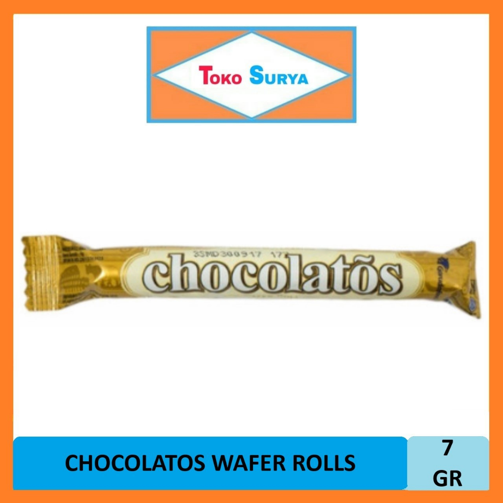 

Chocolatos Wafer Cokelat Rolls Garudafood 7 Gr