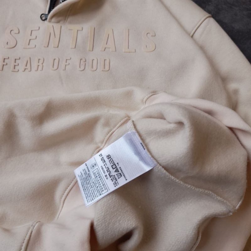 RUGBY JAKET SWEATER ESSENTIALS FEAR OF GOD CREAM FULLTAG &amp; LABEL