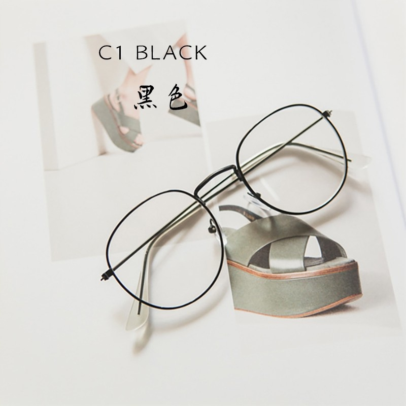 •YF• KC096 Kacamata Wanita Lensa Rangka Transparan Retro Vintage Metal Frame Eyeglasses cod