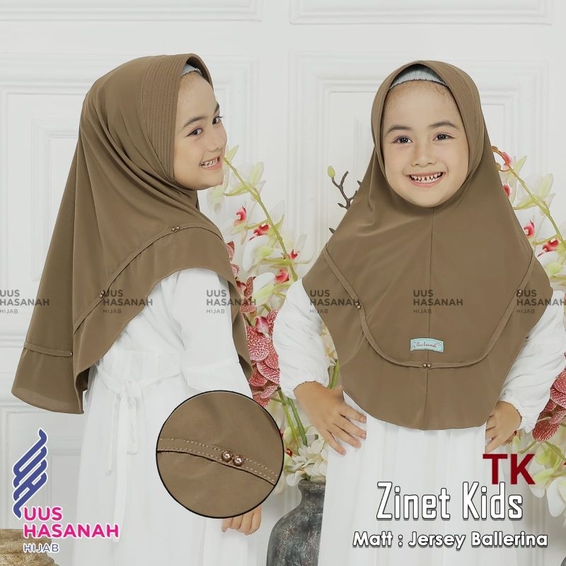 [Uus Hasanah] ZINET TK ••hijab instan anak jersey ballerina••hijab instan anak bergo pet