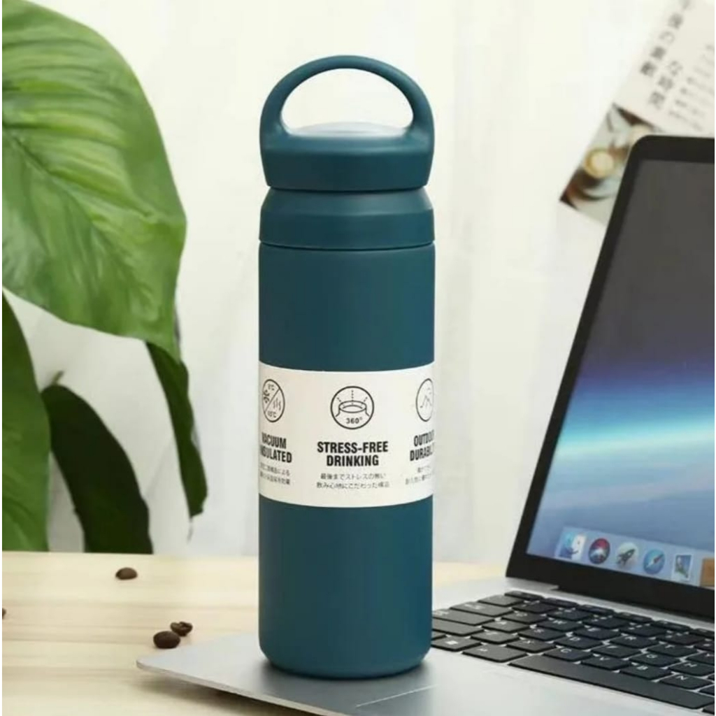 Termos-Travel Tumbler Warm Handle Vacuum Flask 500 ML Motif Buah Full Stainless Steel-Botol Air Minum Thumbler 500ML Tahan Panas&amp;Dingin