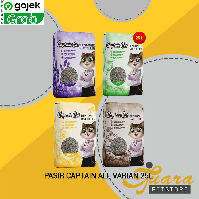 GOSEND Pasir Kucing Gumpal Wangi Captain Betonite 25 Litter
