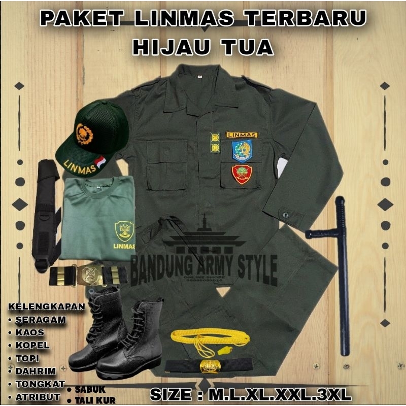 SERAGAM LINMAS. PAKAIAN LINMAS. SERAGAM HANSIP TERBARU .LINMAS HIJAU ARMY ,STELAN LINMAS.PAKETAN LINMAS.SERAGAM LINMAS TERBARURU