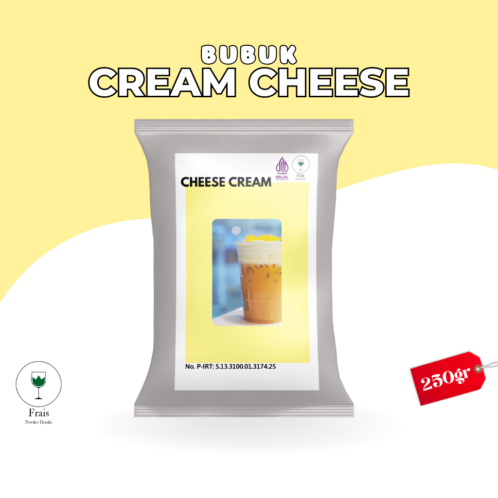 CREAM CHEESE POWDER 250GR / TOPPING MINUMAN KEKINIAN / TOPPING CREAM CHEESE FOAM /  BUBUK KEJU / CHEESE TEA POWDER