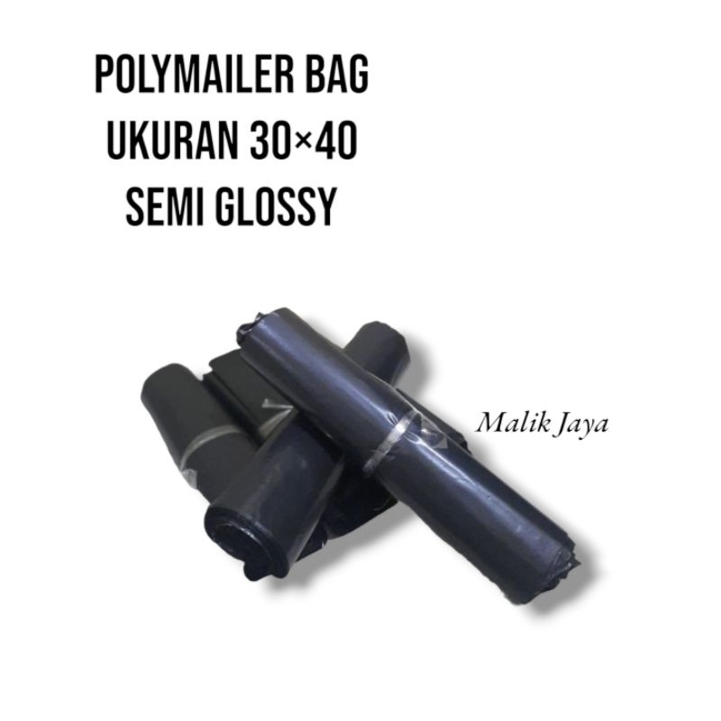 

KANTONG PLASTIK PACKING POLYMAILER HD 30X40 Hitam SEMI GLOSSY isi 100 Pcs